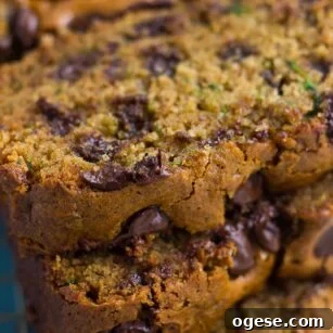 super close up shot of zucchini loaf from top.