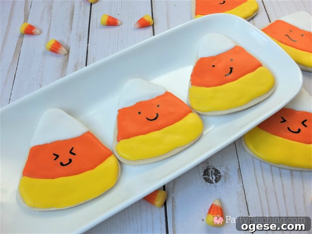 too cute to spook cookies, halloween cookies for kids, cute halloween cookies, ghost candy corn cookies, halloween party ideas