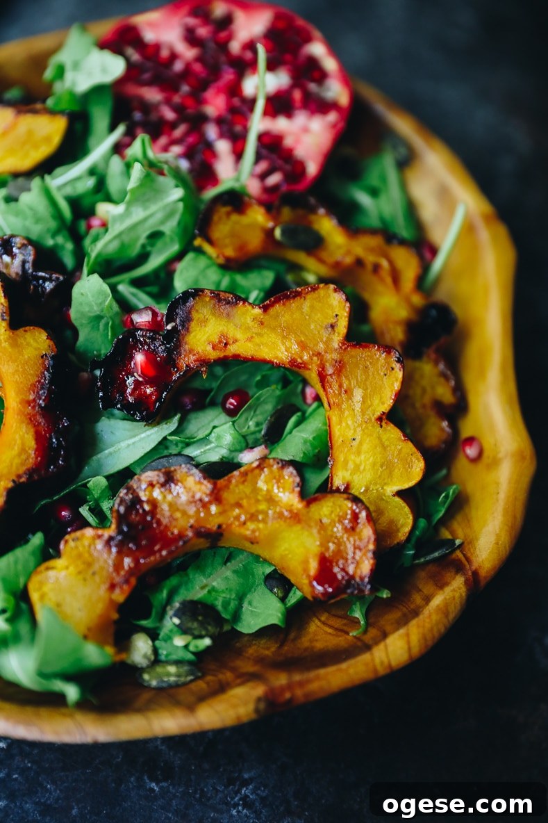 Assembled maple roasted acorn squash salad