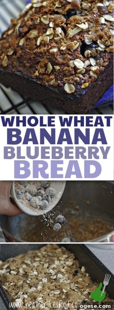 Whole Wheat Banana Blueberry Loaf — Moist Breakfast Bread 10 Whole Wheat Banana Blueberry Bread