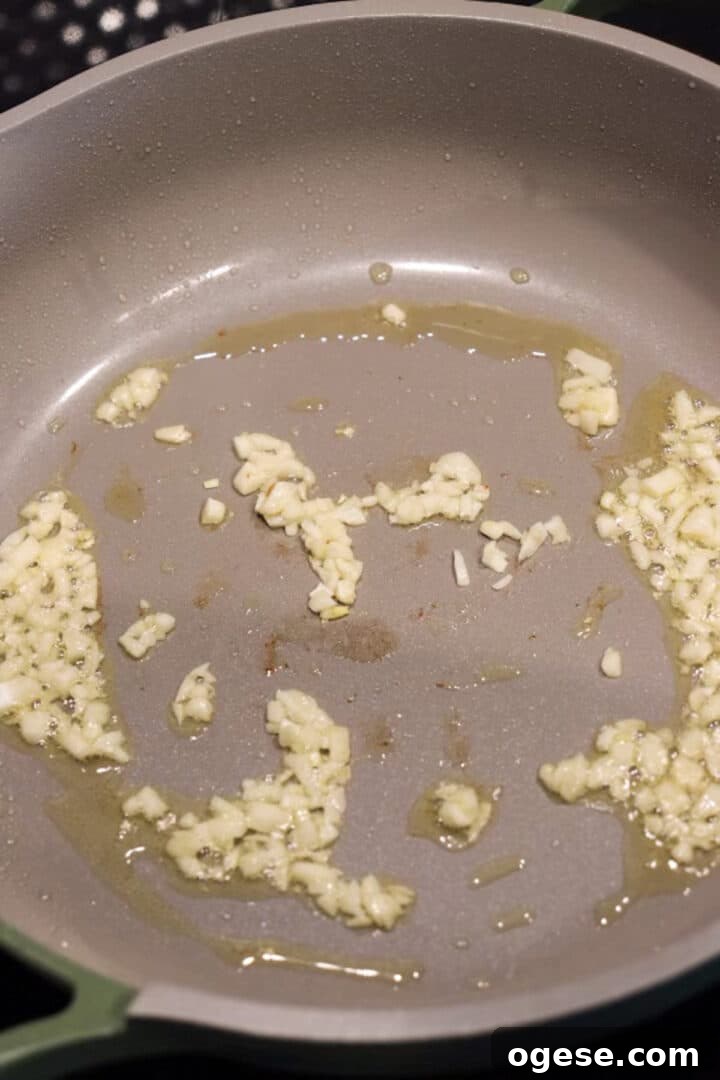 One-Pan Lemon Salmon and Orzo Recipe 8 Finely chopped garlic in a non-stick skillet with olive oil