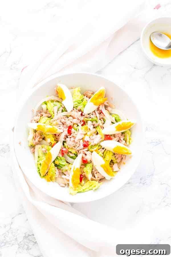 Tuna Tossed Salad with Lemon Vinaigrette 2 Tossed salad with tuna served with fresh vegetables
