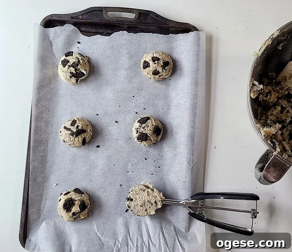 Cookies & Cream Cookie Recipe: How to Make Chocolate Sandwich Cookies 5 cookies ready for the oven
