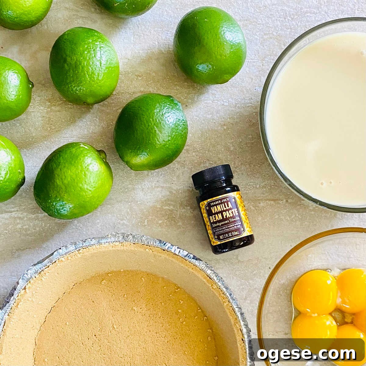 ingredients to make gluten free key lime pie