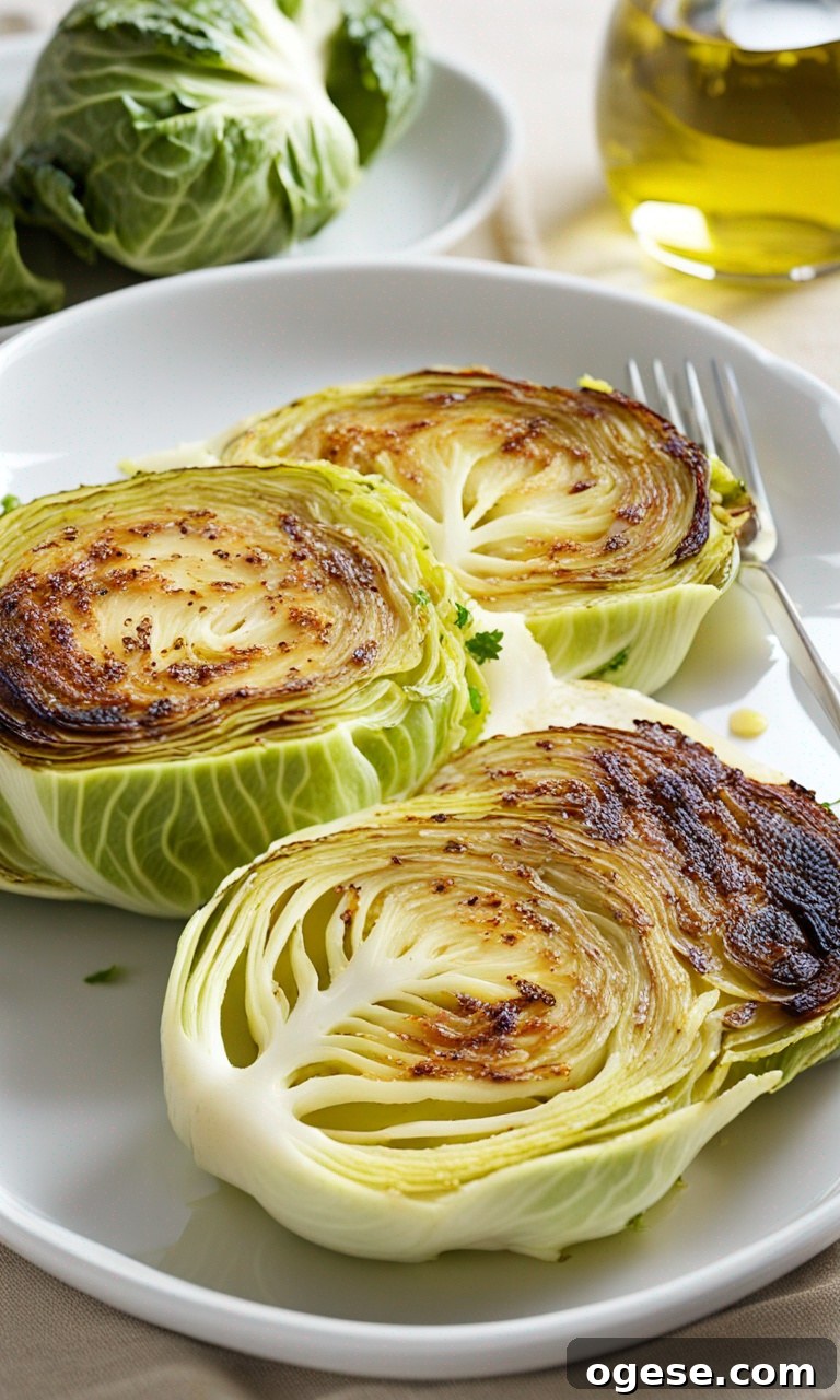 Crispy Golden Baked Cabbage Steaks with Garlic Herb Glaze 4 Brushing olive oil mixture onto cabbage steaks.