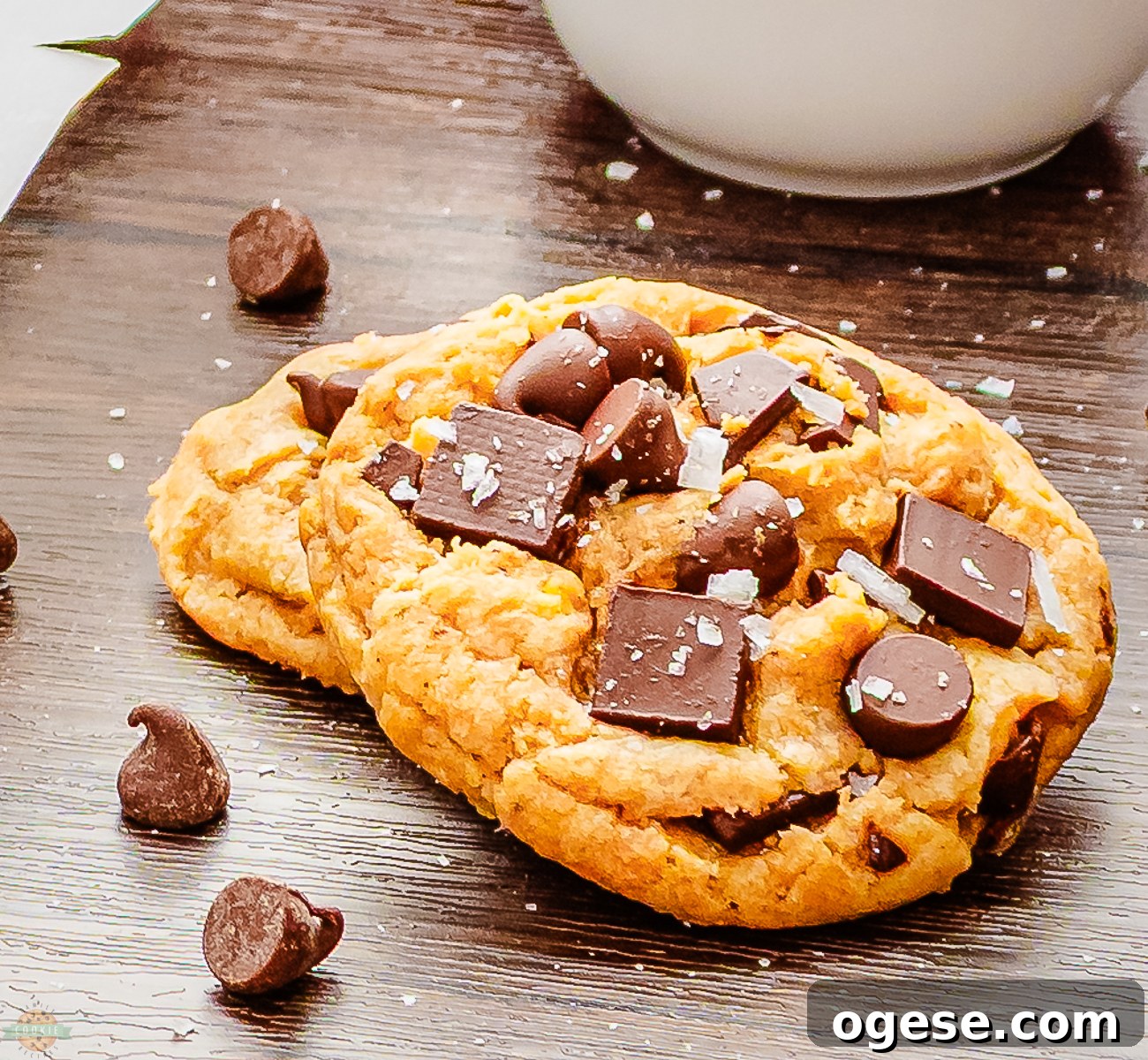 brown butter banana chocolate chunk cookie with sea salt