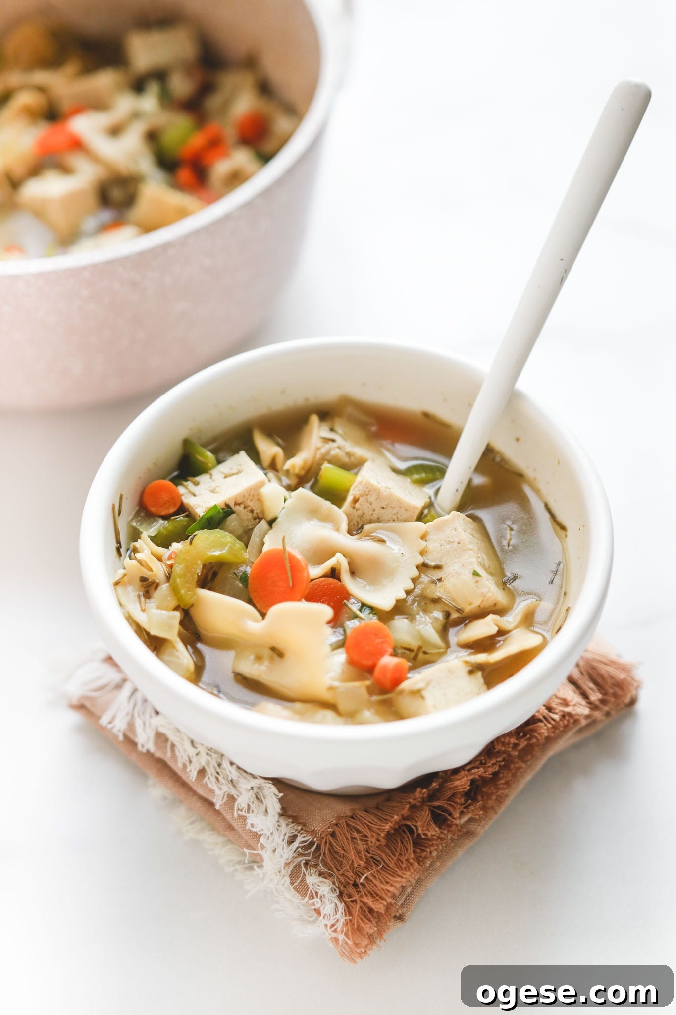 Vegan Tofu Chicken Noodle Soup Veggiekins