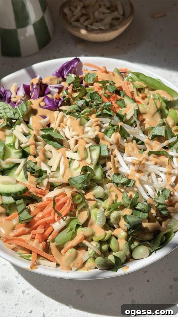 Thai chopped salad with peanut butter sesame dressing.