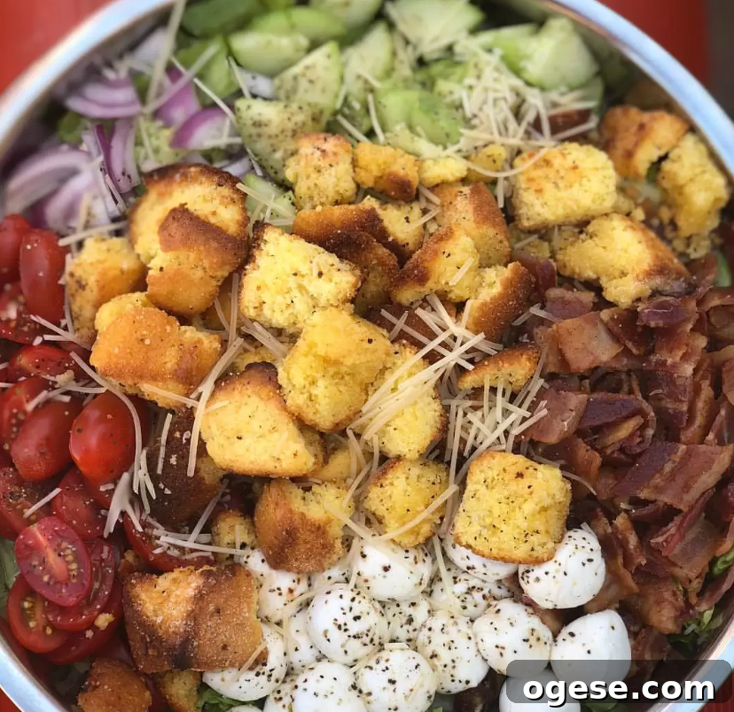 Summer Salad with Crispy Cornbread Croutons & Fresh Herbs 4 img 697 3