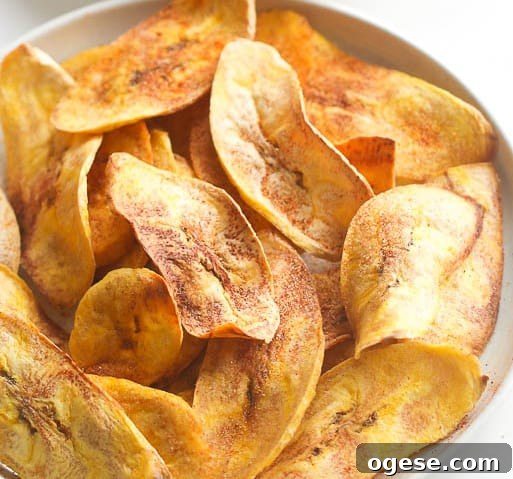 Homemade Avocado Oil Plantain Chips: Crispy Snack Recipe 3 Learn how to make healthy oven baked plantain chips at home - paleo, vegan, gluten free, clean eating and whole 30 compliant. These baked plantain chips are an easy, healthy snack or side dish. You can use avocado oil or coconut oil, make them sweet or savory. These are my favorite healthy snack for satisfying my salty/crunchy cravings!
