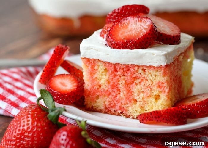 Strawberry shortcake poke cake