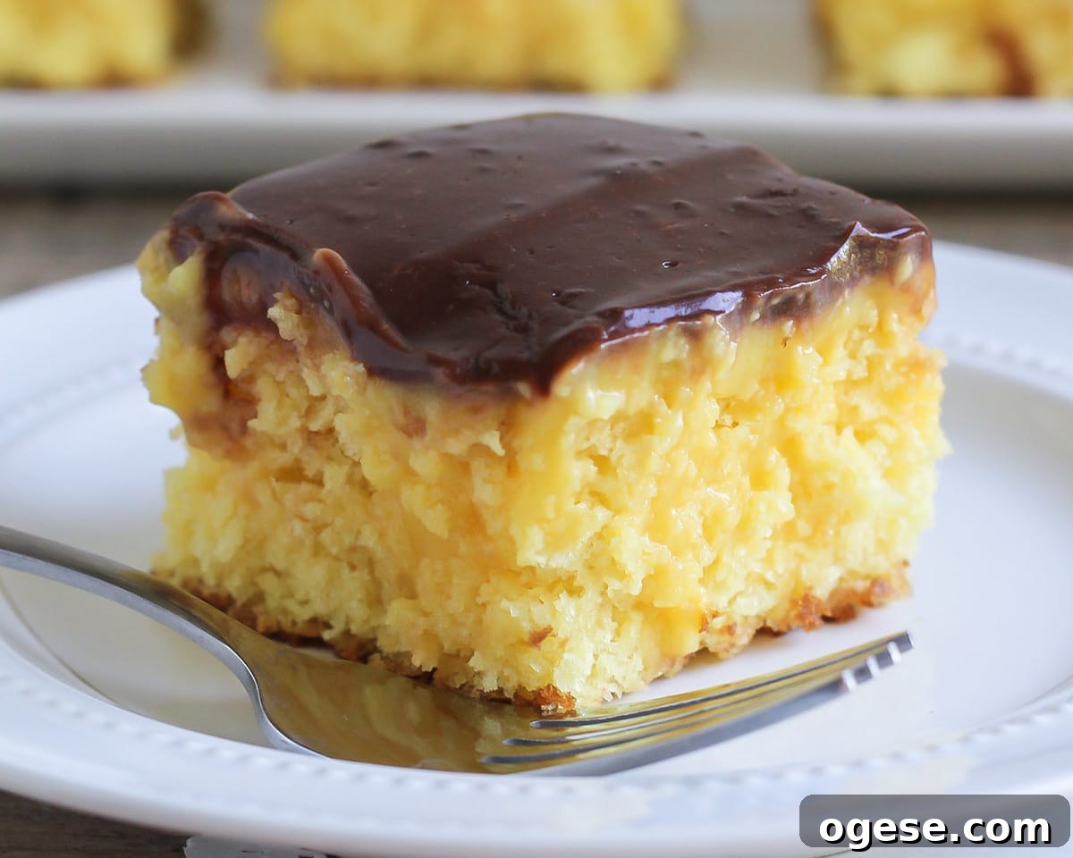 Boston cream poke cake
