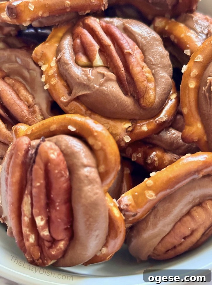 The combination of sweet and salty makes these little candy treats perfect for every occasion! Make these this holiday season for every potluck, family gathering and party. A real crowd pleaser! A simple chocolate dessert recipe for the win!