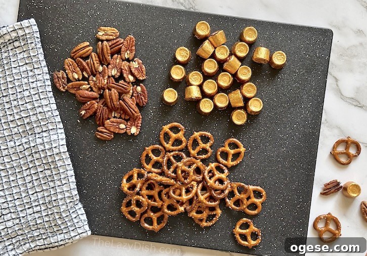 Rolo Pretzel Bites: Chocolate-Caramel Snack Recipe 3 Simple to make dessert using just pretzels, Rolo caramel candies and pecans. So easy to make in just 5 minutes but watch out these will disappear faster than you think.