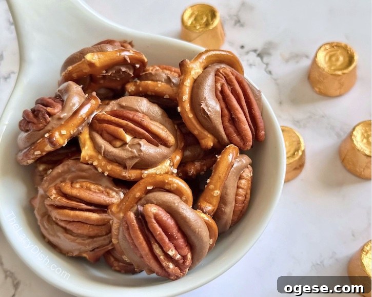 Rolo Pretzel Bites: Chocolate-Caramel Snack Recipe 7 Pretzel rolo candies are the perfect combination of salty and sweet. Next time you have a sweet tooth head to the kitchen to make this 5 minute dessert recipe that is sure to hit the spot. These are also great to take to parties so make a big batch and try to save some for later!