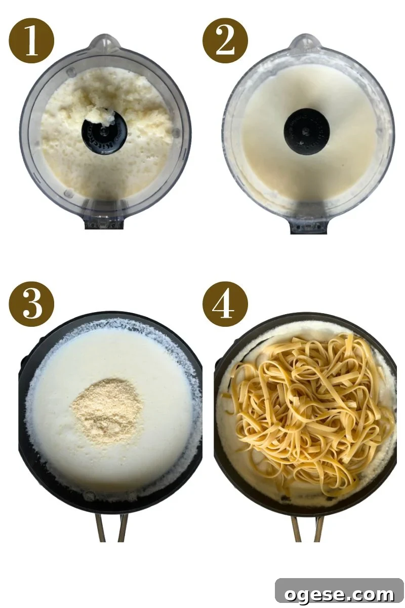 Steps to make cauliflower pasta sauce.