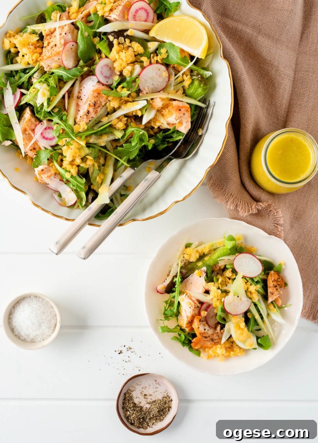 Fennel, Lentil, and Salmon Salad // FoodNouveau.com