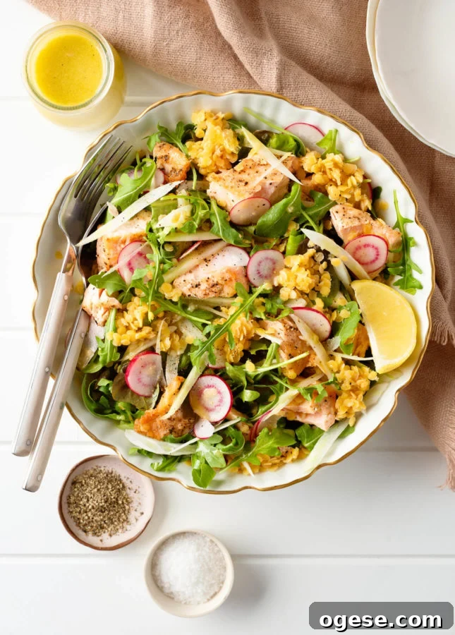 Fennel, Lentil, and Salmon Salad // FoodNouveau.com