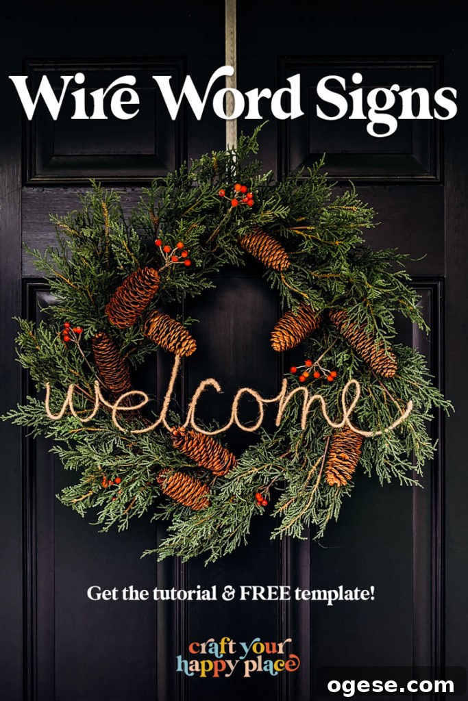 Make Your Own Wired Word Signs: Free Template Included 2 Have you ever wondered how to make wire words? In this crafty DIY, learn to make yarn wrapped wire word art to decorate a basic store-bought Christmas wreath. Also included are ideas for different material finishing -- like jute, faux neon signs, and twinkle light word art. Read this tutorial on making your own wrapped wire word art and where to use them. Free template included with the tutorial!
