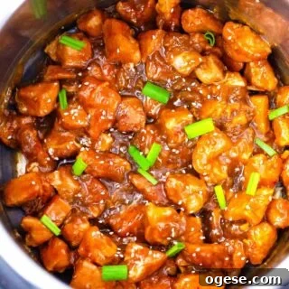 Overhead shot of Instant Pot Mongolian chicken.