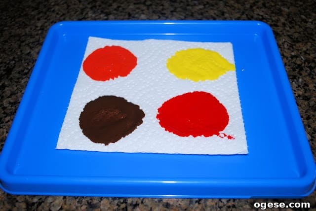 Fingerprint Fall Tree Crafts for Kids: Simple Autumn Art Project 4 paint on napkin