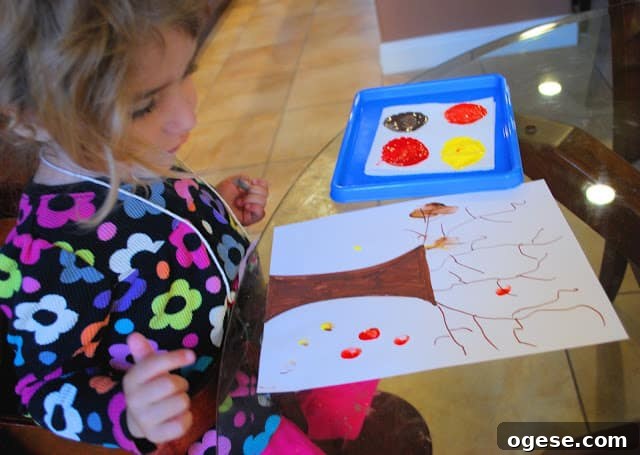 Fingerprint Fall Tree Crafts for Kids: Simple Autumn Art Project 8 fingerprint tree