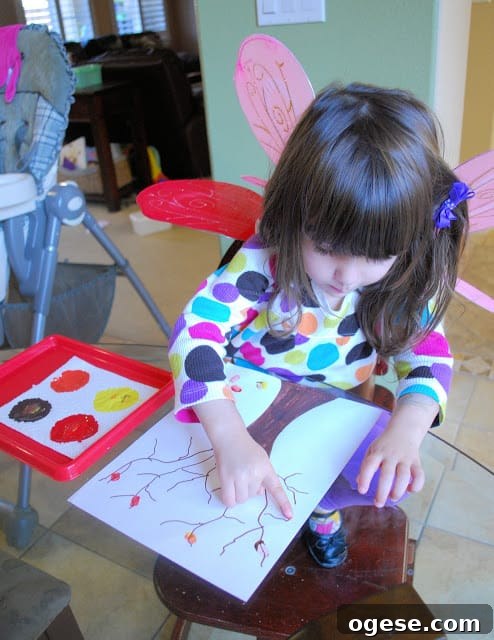 Fingerprint Fall Tree Crafts for Kids: Simple Autumn Art Project 9 fingerprint tree