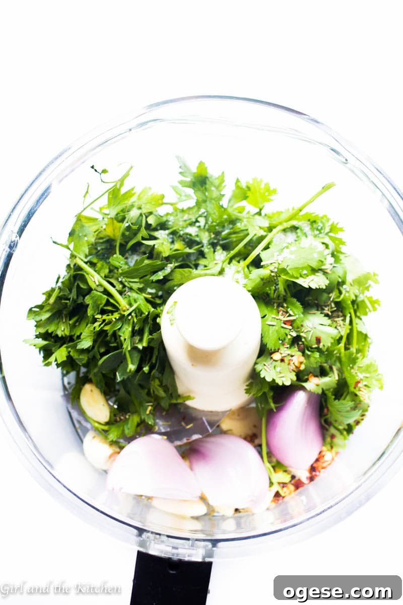 5-Minute Chimichurri Sauce Recipe for Fresh, Zesty Flavor 6 My 5 minute chimichurri sauce has a secret ingredient that sets it apart from the rest! It comes together in just a few minutes with a couple of pulses in the food processor. This sauce packs loads of garlicky flavor and is a perfect sauce, marinade and dip for just about anything!