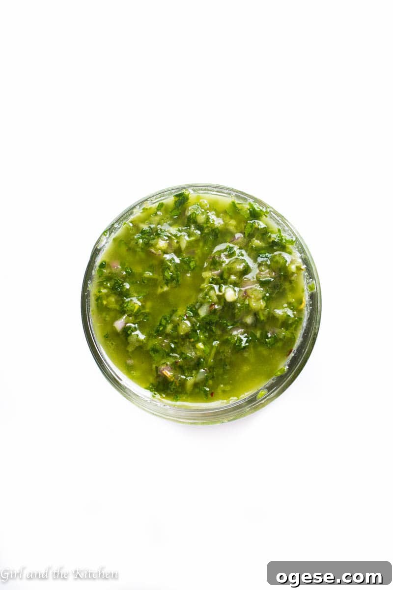5-Minute Chimichurri Sauce Recipe for Fresh, Zesty Flavor 9 My 5 minute chimichurri sauce has a secret ingredient that sets it apart from the rest! It comes together in just a few minutes with a couple of pulses in the food processor. This sauce packs loads of garlicky flavor and is a perfect sauce, marinade and dip for just about anything!
