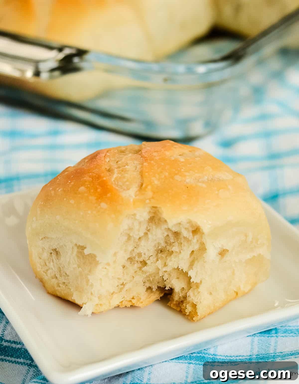 sourdough dinner roll on a plate