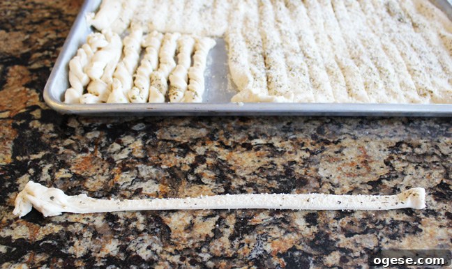 Parmesan Garlic Bread Twists Recipe: Crispy Pull-Apart Bread 13 Twisting dough