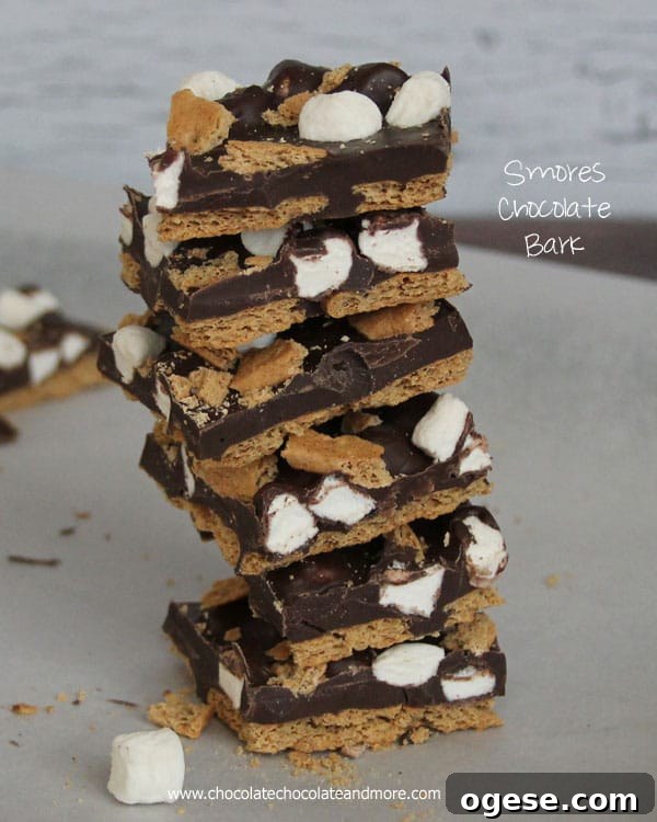 Smores Chocolate Bark Candy-Chocolate, marshmallows and graham crackers, how can you go wrong?
