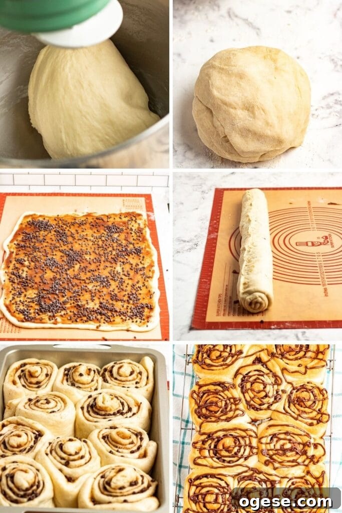 Chocolate Chip Cinnamon Rolls with Rich Chocolate Swirl 4 steps on how to make chocolate chip cinnamon rolls