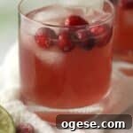 christmas gin cocktail with cranberries