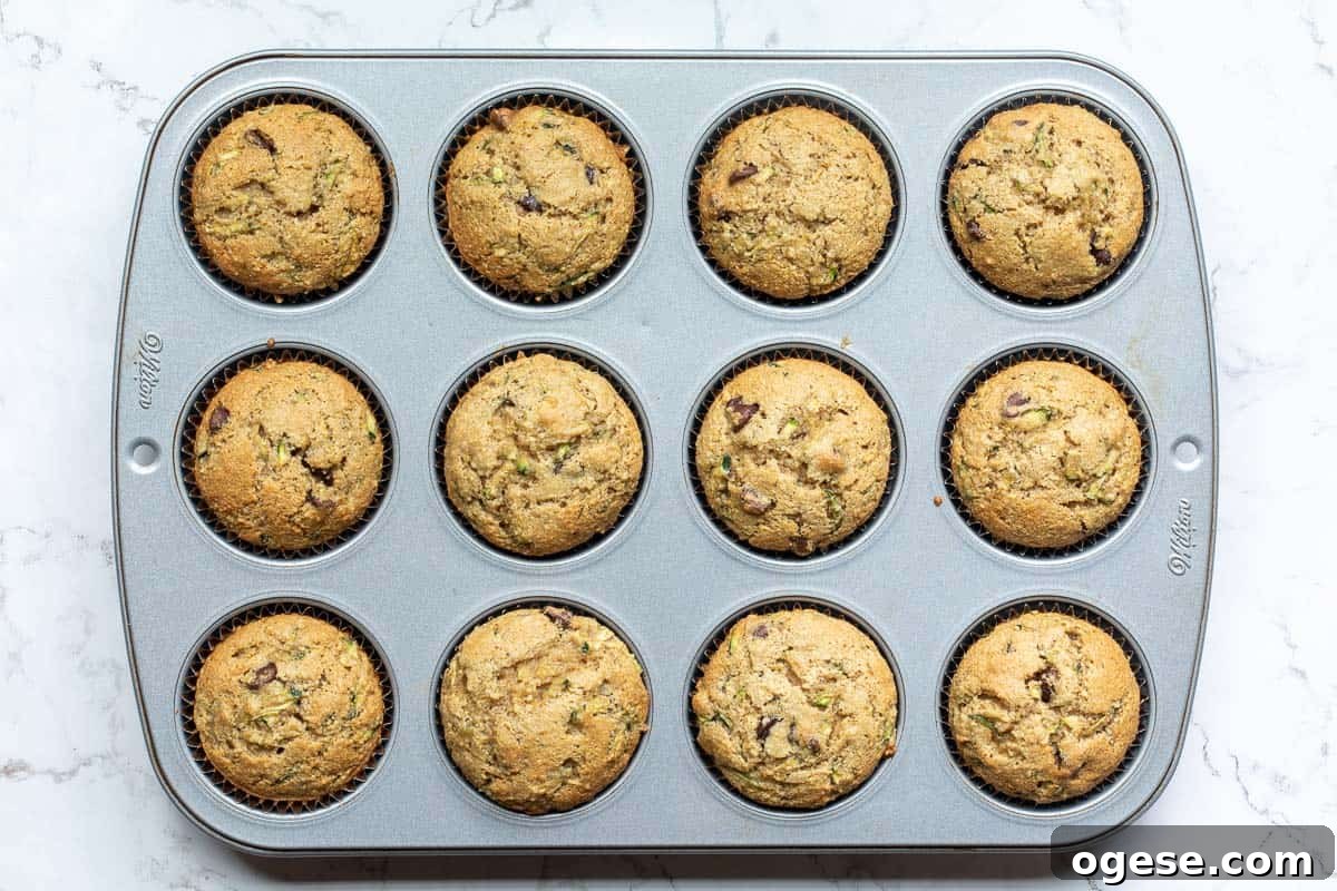 almond flour zucchini muffins in cupcake tin.