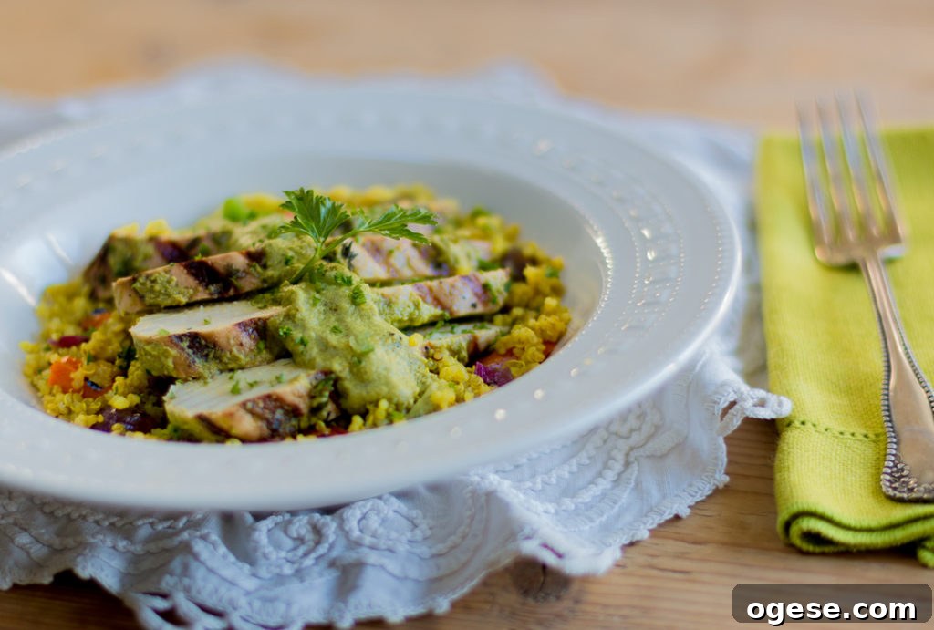 Weeknight dinner over quinoa and vegetables