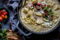 Creamy Greek Corn Chowder with Feta and Dill