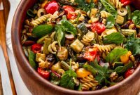 Mediterranean Vegan Pasta Salad with Lemon Herb Dressing