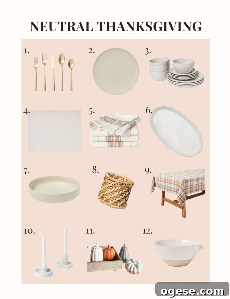 Stylish Thanksgiving Table Decor Ideas for 2021 5 Neutral Thanksgiving table setting