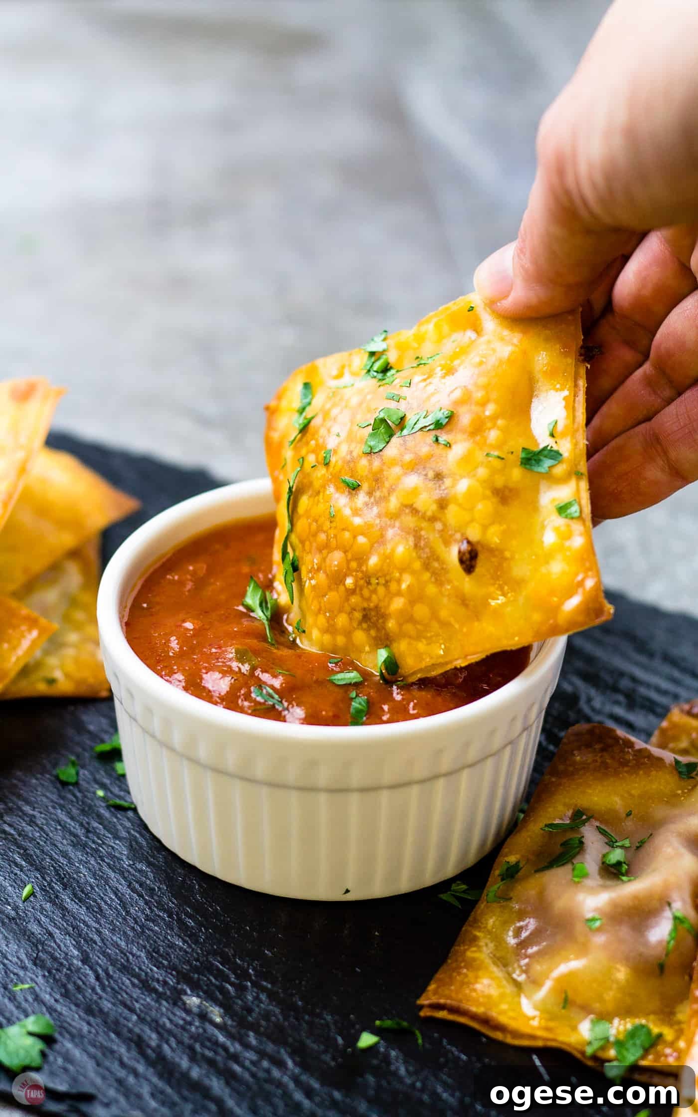 A fun new way to eat thin crust pizza, which is my favorite crust, is my pepperoni pizza packets.  Crispy and spicy and totally dippable! Take Two Tapas