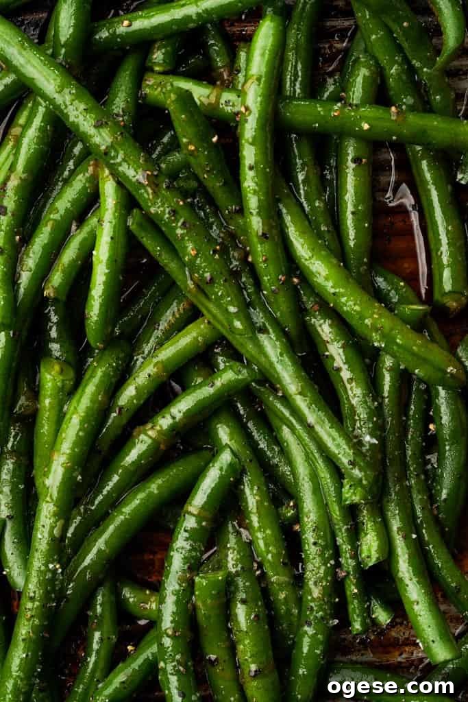 Green Beans with Salmon close up view of asparagus