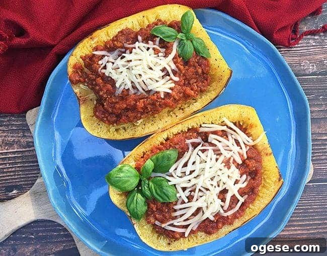 Cheesy Stuffed Spaghetti Squash with Herbs and Parmesan 19 Stuffed Spaghetti Squash Boats