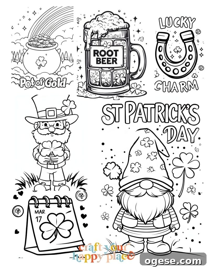 St. Patrick's Day coloring preview