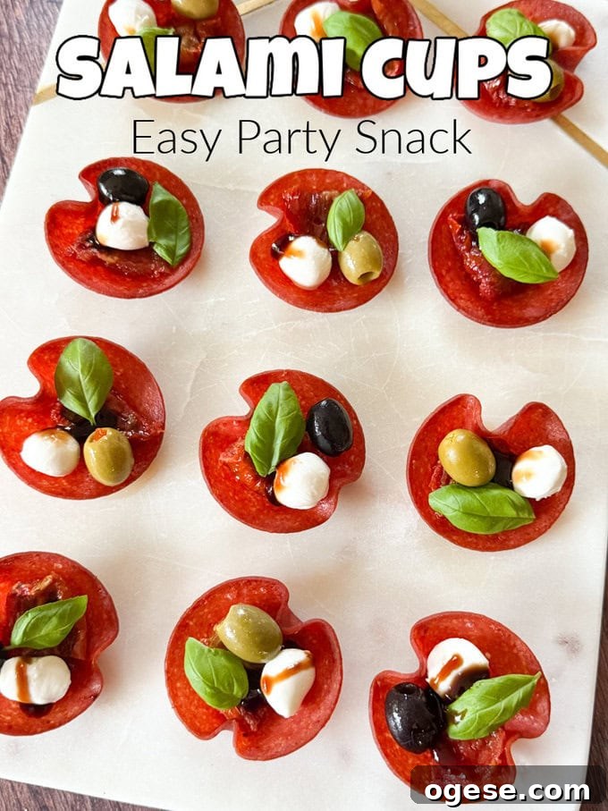 Christmas Party Menu Ideas to Impress Your Guests 4 Salami cups arranged on a party platter.