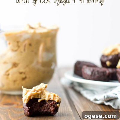 Flourless Fudge Brownie Bites with Greek Yogurt Frosting