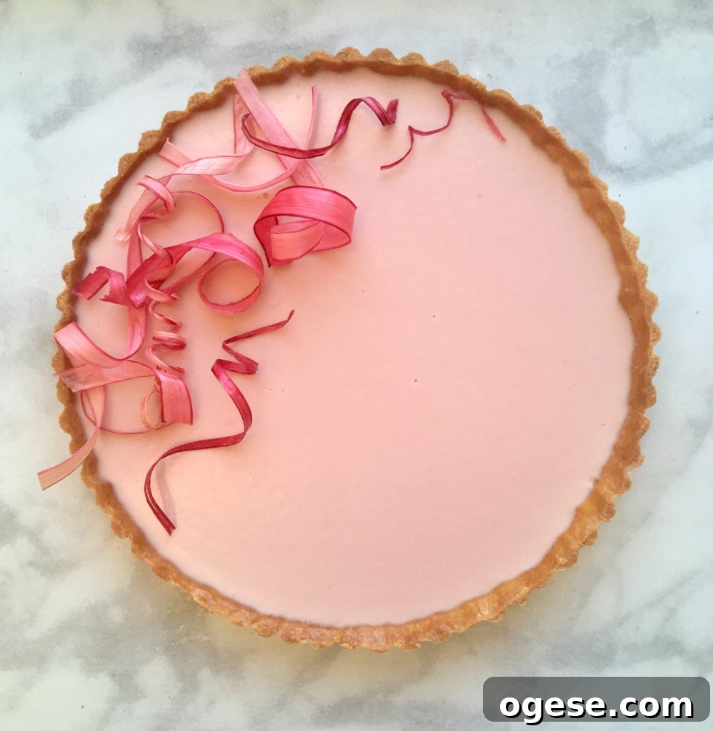 Rhubarb panna cotta tart