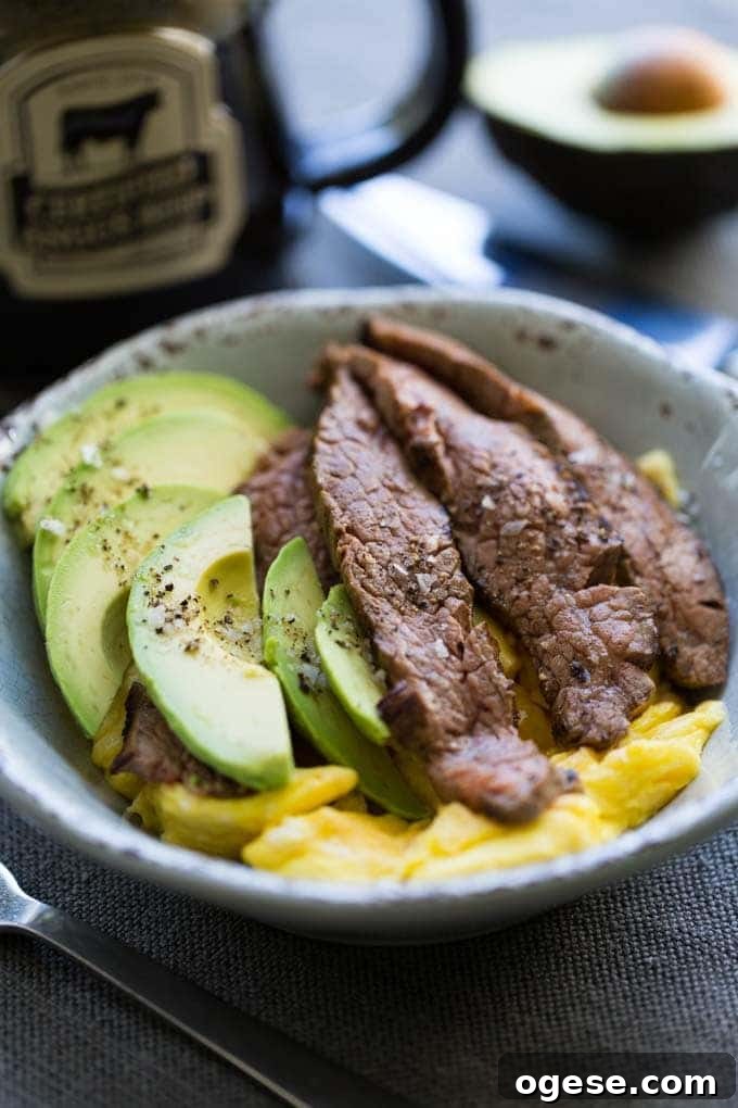 20 Keto Steak Recipes Your Family Will Love 18 Steak and Egg Breakfast Bowl
