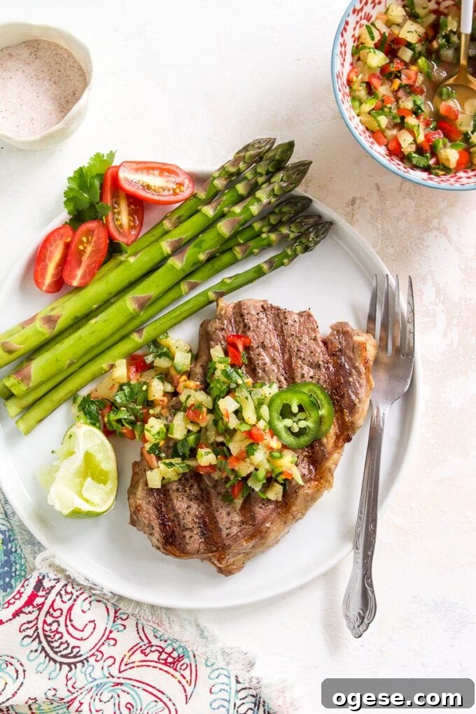 20 Keto Steak Recipes Your Family Will Love 6 Grilled Strip Steak With Pineapple Jalapeno Salsa