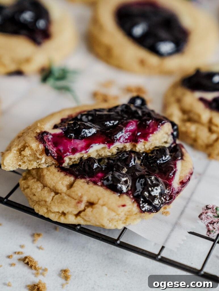 Baked blueberry cheesecake cookies